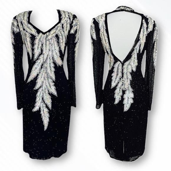 VINTAGE Lilly Rubin Sequin Dress Size P - Picture 1 of 13